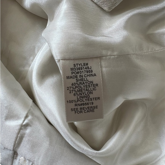 John Paul Richard White and Gold Peter Pan Collar Blazer | XL - Picture 5 of 5